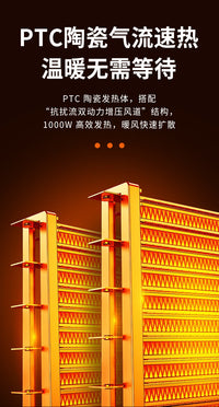 110V美规出口新款桌面暖风机家用办公室暖手暖脚取暖器冷暖两用
