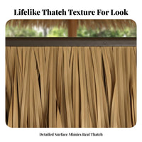 Synthetic Straw Roof Tile Realistic Look Artificial Thatch Roll Waterproof Thatch Panel for Contractors, Event Planners, Gazebo, Patio, Garden