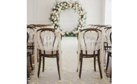 Tulle Chair Bows with Lace Transparent Chair-Back Decorations with Ribbons Sash Adjustable Elegant for Brides