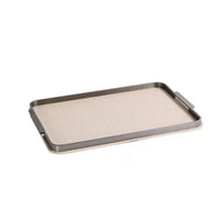Vanity Tray with Metal boarder Leather Tray with Handles Functional Trays for Washroom Counter