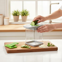 Simple Operation Multi-Function Vegetable Cutter Easy to Clean Potato Grater Box Stainless Steel Blades Kitchen Tool Detachable Design for Home Cooking