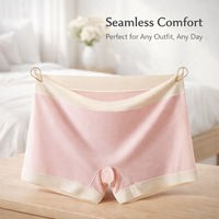 Women's Boxers Underwear with Silk Lining for Postpartum and Daily Wear, Breathable Viscose Boyshorts for Anti Chafing