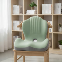 Seat Cushion with Backrest Contoured Support Cushion Pressure Relieving Ergonomic Seat Pad for Office Workers