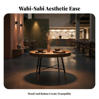 Wabi-Sabi Design Woven Cord Armchair Southeast Asian Design Commercial Furnishing Minimalist Aesthetic Lounge Seating Solid Frame for Cafe Owners, Hospitality Managers, Interior Designers, Restaurant, Hotel Lobby