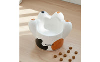 Stable Base Cat Paw Ceramic Bowl Easy to Clean Cute Pet Water Bowl Wide Mouth Raised Food and Water Dishes Whisker Friendly for Cats