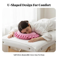 Removable and Washable Cover U-Shaped Face down Pillow Easy to Clean U-Shaped Face Pillow Breathable Design for Stomach Sleepers, Spa