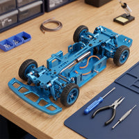 Metal Chassis Frame 1/28 Scale RC Car Chassis with Servo Arm Upgrade for Hobbyists