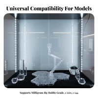 Transparent Model Display Stand Wide Compatibility Posing Stand Adjustable Action Figure Holder Easy Assembly for Desk, Shelves
