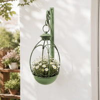 Wall Hanging Planter Farmhouse Lantern Planter Plant Hanger Hook with Bracket Decorative Hanging Basket Wall Hook Heavy Duty