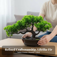 Fake Conifer Bonsai Realistic Look Artificial Bonsai Tree Lifelike Potted Simulation Plant for Office Workers, Gift Presenters, Living Room, Desk