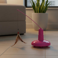 Automatic Feline Teaser Relieves Boredom Electric Rotating Feline Toy Adjustable