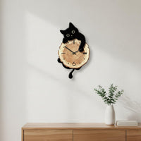 Feline Wall Clock Modern Minimalist Cat Shaped Clock Creative Decor