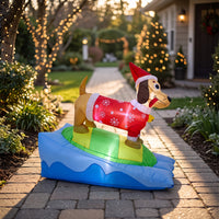 Outdoor Christmas Dachshund Inflatable Premium Inflatable Dachshund Long-Lasting Yard Decoration Safe for Patio