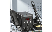 Separate Controls 2-in-1 Soldering Station Compact Soldering Rework Kit Desktop Electronic Repair Tool Black