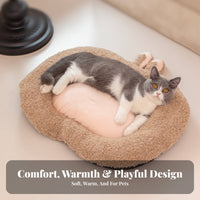 Soft Dog Sleeping Cushion Bed Four-Season Washable Dog Cat Cushion Fully Filled Self Warming Pet Pad for Kittens, Small Dogs