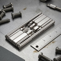 Folding Bike Multi-Tool Silver Alloy Steel Steel 8-in-1 Bike Tool Compact Folding Wrench for Home