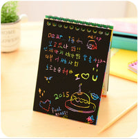 Kids' Creative DIY Scratch Art Book - Colorful Graffiti Sketchbook for Students, Fun Coil Drawing Book