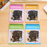 Kids' Creative DIY Scratch Art Book - Colorful Graffiti Sketchbook for Students, Fun Coil Drawing Book