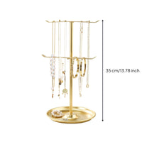 Necklace Hanger Open-Frame Jewelry Organizer with Round Base Multi-Functional Jewelry Tree for Women, Girls, Vanity