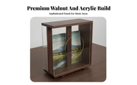 LP Album Storage Box Clear Acrylic Panels Wooden LP Album Box Retro Design
