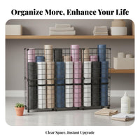 Rolling Cart with Wire Baskets Freestanding Home Gym Organizer Two-Tier Workout Equipment Organizer for Bedroom