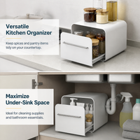 Small Pull Out Drawers for Cabinets, Carbon Steel Drawer Organiser, Kitchen Storage Drawers, Surface Mount Pantry Organiser