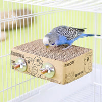 Corrugated Cardboard African Grey Parrot Toys with Threaded Rod, Parrot Accessory for Beak Grinding and Stress Relief