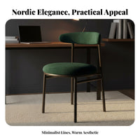 Nordic design Upholstered Shell Chair Minimalist Design Seating Furniture Ergonomic Backrest Thickly paddinged for Interior Designers, Homeowners, Young Adults, Dining Room, Restaurant, Home Office, perusing alcove