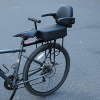 Extra Soft Rear Bike Seat with Backrest Easy Installation Padded Child Bike Seat Safety Armrest Cycle Passenger Saddle Footrests for Children