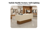 Clothing Store Island Table Multi-Use Modern Cashier Counter Sturdy Construction Merchandise Display Cabinet for Retailers, Boutiques, Salons