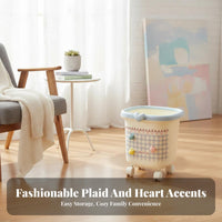 Cute Trash Bin on Wheels Large Capacity Rolling Trash Can Movable Garbage Bin Wide Accessible Ing Wheeled Paper Basket Easy To