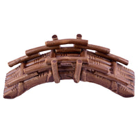 Aquarium Mountain Ornament with Bamboo Bridge for Fish Tank Landscaping