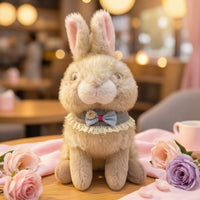 Bunny Doll with Collar Soft Stuffy Doll Stuffed Bunny Adorable Plushie Comfy for Children, Bedroom, Nursery