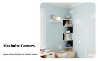 Space-Saving Alternating Corner Shelf Easy Installation Alternating Corner Single Unit Decorative Household Storage Stable for Renters, Homeowners, Students, Bedroom, Living Room, Bathroom, Home Office