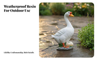 Resin Goose Statue Realistic Details Lawn Goose Statue Weather-Resistant