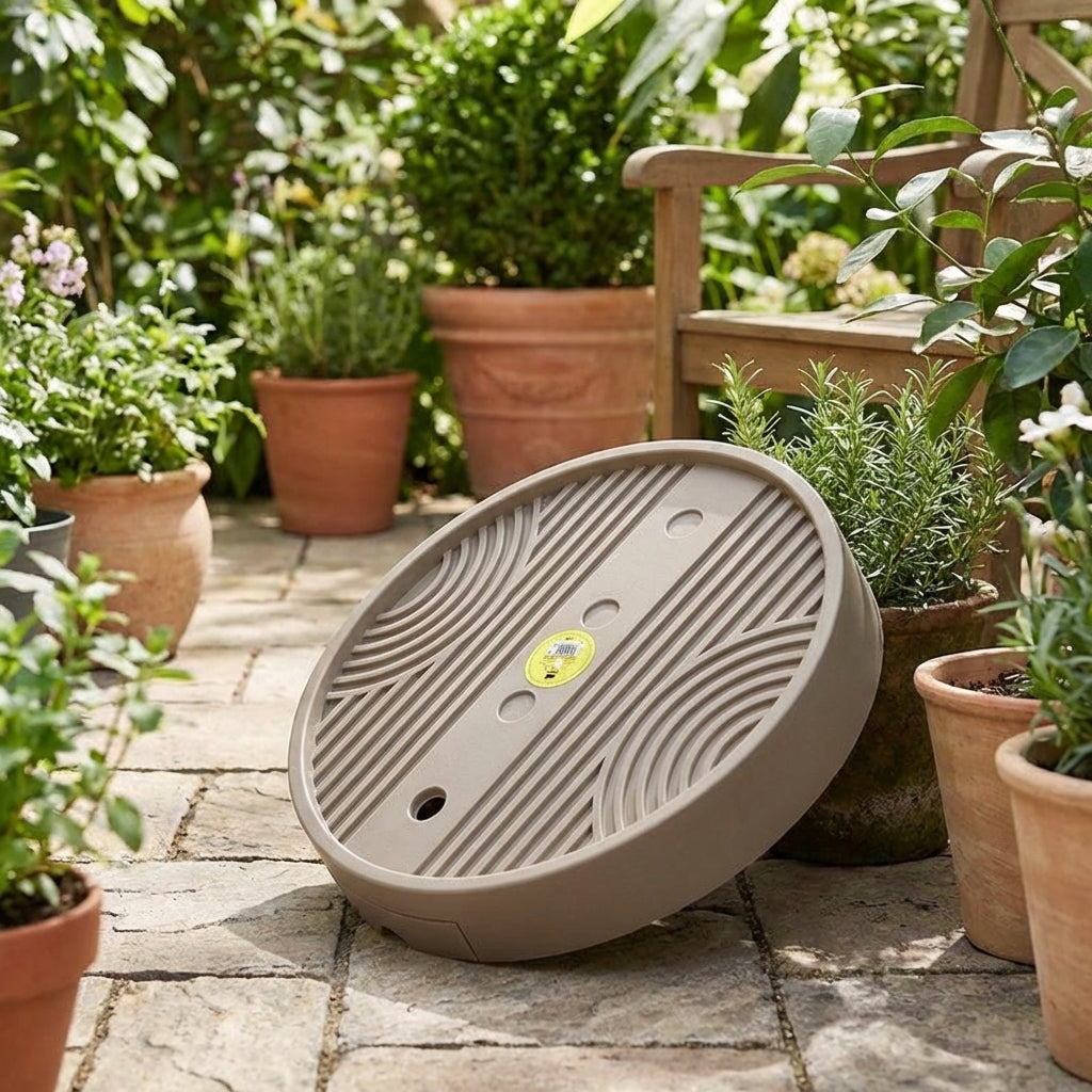 Plant Trolley with Drainage Tray and Plant Pot Saucer, Heavy Duty Plant Pot Base on 4 Swivel Wheels, Large Indoor Floor Standing Mover
