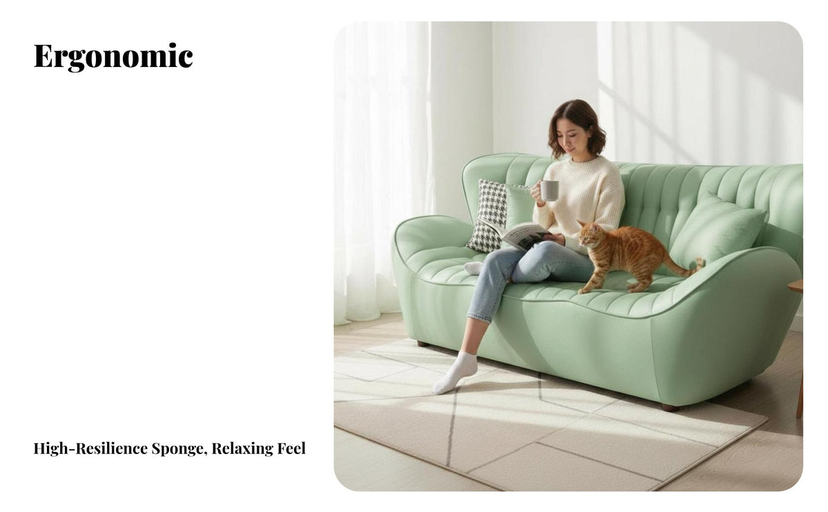 pet-resistant Resistant Sailboat-Shaped Sofa Minimalist Design Living Room Furniture Nordic design Couch Light Luxury Aesthetic for Small Apartment Dwellers, Pet Owners, Interior Designers, Home, Lounge Area, withoutice