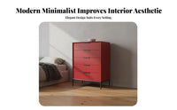 Varnish Ed Finish 5 Drawer Dresser Light Luxury Design Minimalist Storage Cabinet Fully Assembled 5-Drawer Dresser Multi-Functional for Apartment Dwellers, Homeowners, Parents, Living Room, Closet, Hallway, Nursery