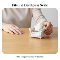 1:12 Scale Dollhouse Sofa Realistic Design 1:12 Scale Sofa Handcrafted Single Dollhouse Couch with Pillow for Collectors, Hobbyists, Diorama, Room Box