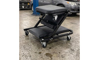 Folding Technician Stool Heavy-Duty Steel Frame Rolling Technician Stool Full Rotation Casters Creeper Seat for Mechanics