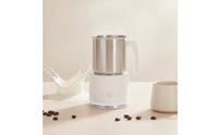Stainless Steel Electric Milk Frother Transparent Lid Automatic Milk Frother Compact