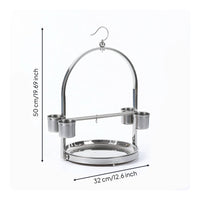 Bird Playground with Feeder Cups Stable Bird Stand with Cups Parrot Playstand for Aviary