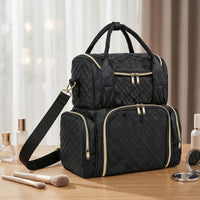 Travel-Friendly Cosmetic Organizer Bag Portable Makeup Bag with Shoulder Strap for Travelers