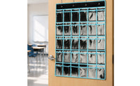 Transparent Pockets Hanging Classroom Pocket Chart Nonwoven Textile Classroom Pocket Chart PVC School Organizer Reinforced Eyelets for Teachers