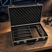 Reinforced Corners Aluminum Audio Device Case Locking Latches Hard Audio Device Case Custom-Cut Compartments Audio Storage Foam Padding for Portable Transport