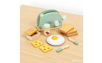 Wooden Breakfast Appliance Toy Wooden   Smooth Toy Breakfast Appliance with Accessories for Young Children