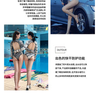 TRUDIVE睿潜 隶书纹自由潜水服2mm连体露背+拉链女湿衣防寒冲浪服