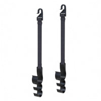 Woven Strap Seat-Back Umbrella Holder Molded Plastic Back-Seat Hanging Hook Multiple Slots Backseat Hanger Black