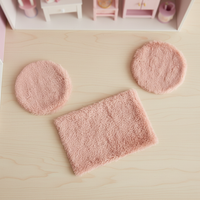 Dollhouse Miniature Plush Carpet Winter Floor Mat for Living Room Bedroom DIY Mini Furniture Model Accessories