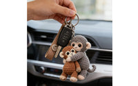 Soft Texture Crochet Monkey Keychain Lightweight Knitted Monkey Bag Charm Long-Lasting Knitted Creature Keyring for Children, Teens, Women, Backpack Decoration, Car Keys